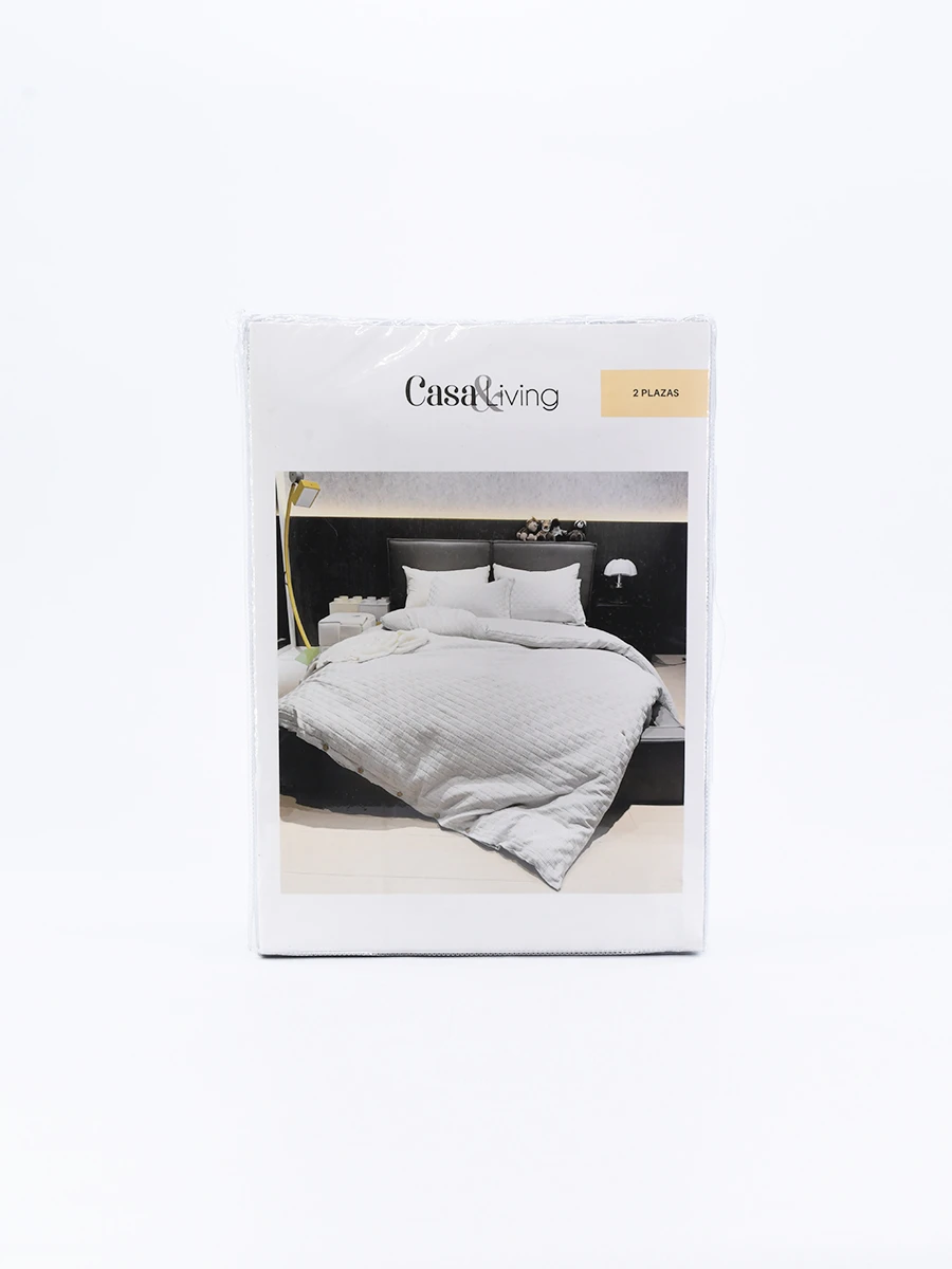 FUNDA ACOLCHADO SET 3 PCS - GRIS 