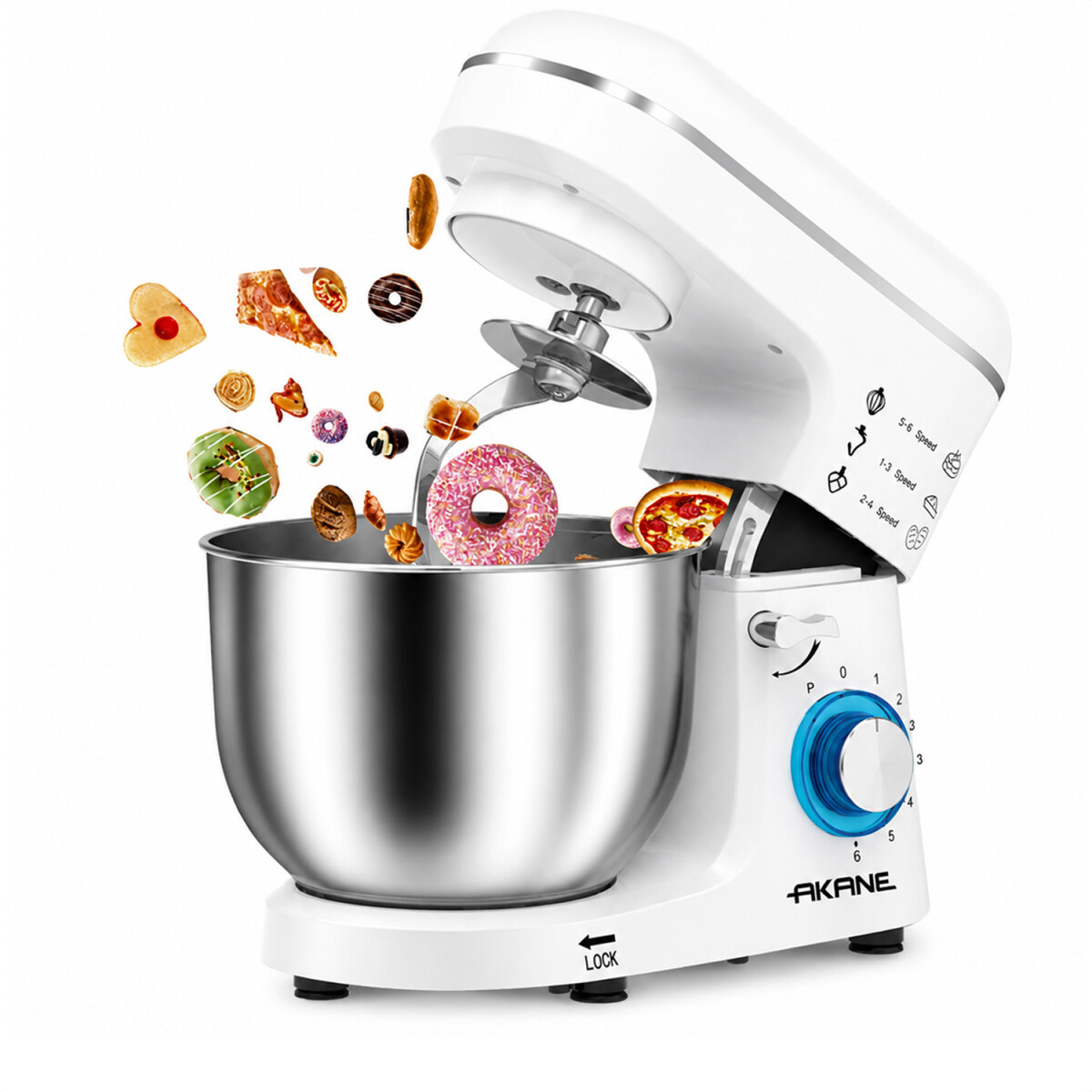 Batidora Planetaria Akane A.86671w 5.5l 1400w - BLANCO 