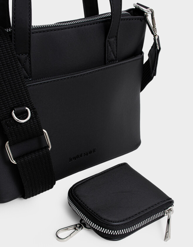 City Clasico Cartera City Con Pouch - Negro