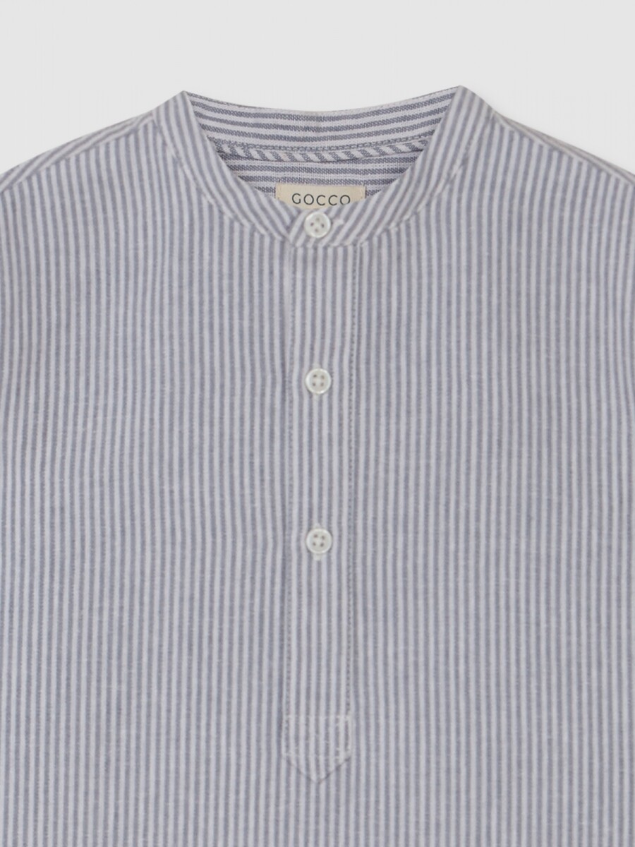 Camisa De Rayas Gris