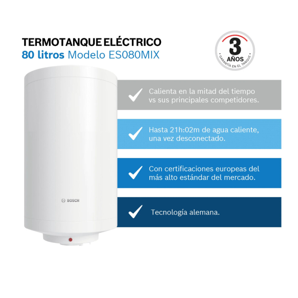 Termotanque de acero eléctrico 80 Lts Termotanque de acero eléctrico 80 Lts