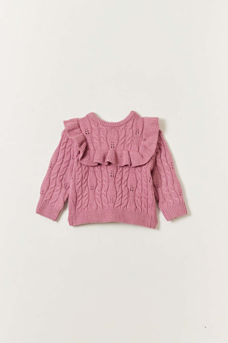 Buzo punto con volado al frente Rosa