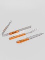 Accesorios Para Parrilla Set De 3 Piezas. Pincho, Pinza Y Cuchil Color Unico