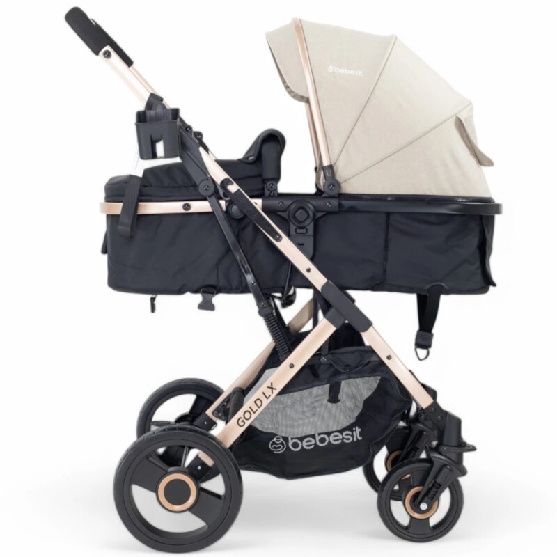 Coche VOX GOLD, Ruedas todo terreno, Asiento 2 en 1 con Moises, Bebesit color Beige Coche VOX GOLD, Ruedas todo terreno, Asiento 2 en 1 con Moises, Bebesit color Beige