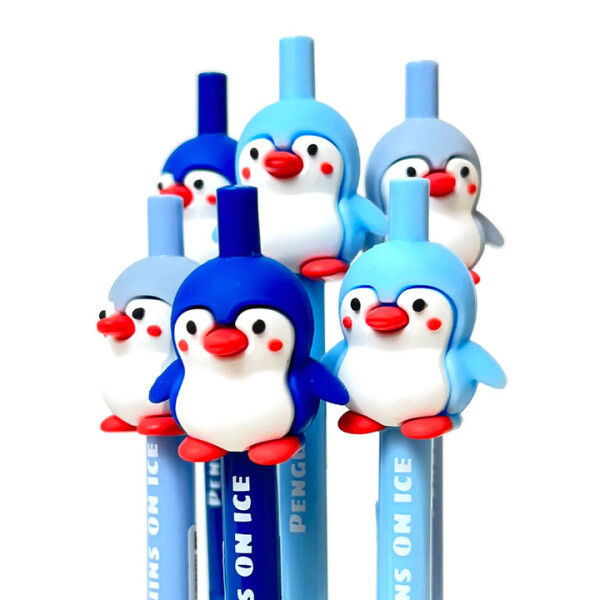 Lapicera pingüino azul