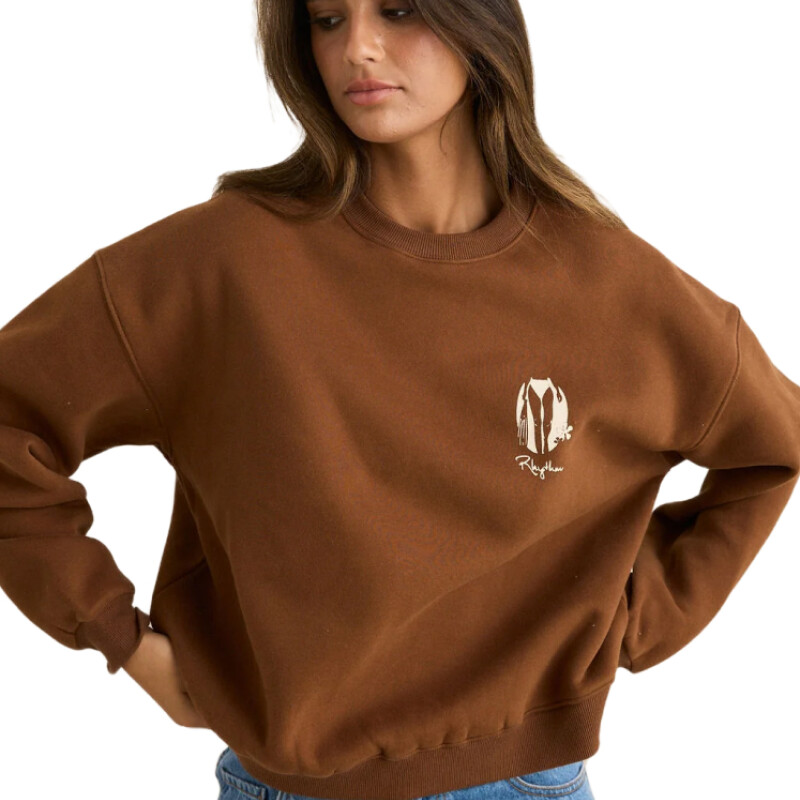Buzo Rhythm Sunny Crew Neck Fleece - Marrón Buzo Rhythm Sunny Crew Neck Fleece - Marrón