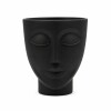 MACETA FACE MUJER PLASTICA NEGRO