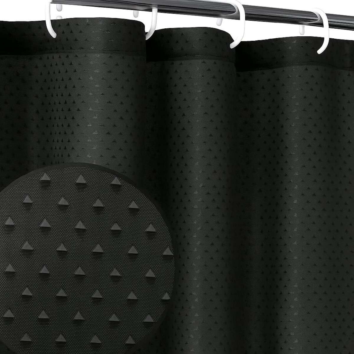 Cortina De Baño Ducha De Vinilo Plástico Varios Diseños - Variante Color Negro 