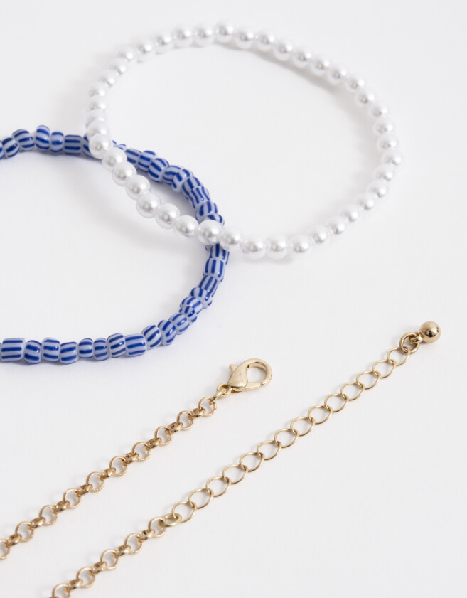 Pulseras Flexibles Azul Set De Pulseras Flexibles - Dorado
