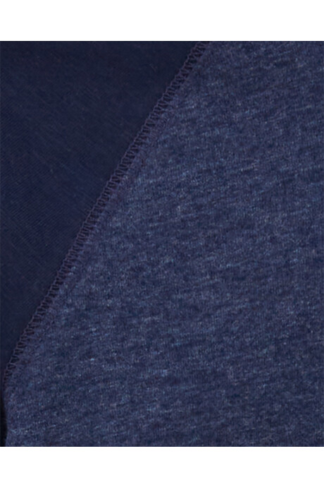 Remera henley de algodón, mangas raglán, azul marino. Talles 6-14 Sin color