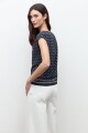 Blusa estampa Paisley azul marino