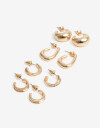 Aros Argollas Set Metal Set De Argollas - Dorado