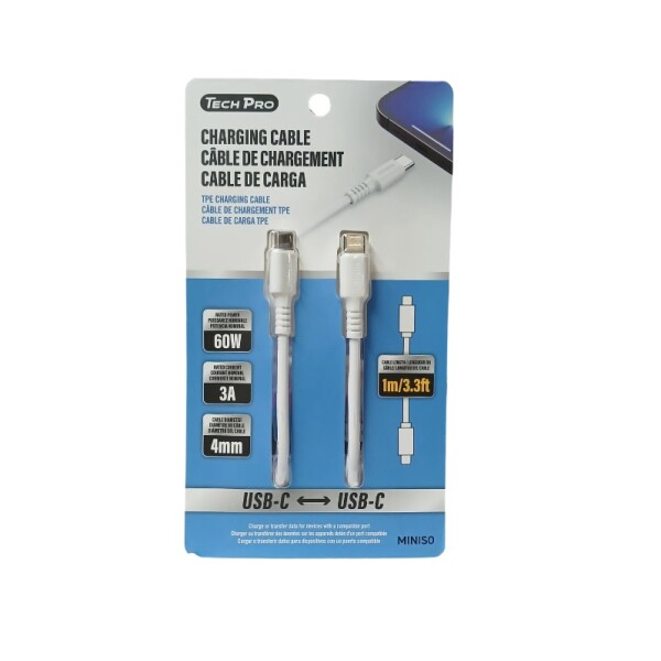 Cable USB-C a USB-C blanco