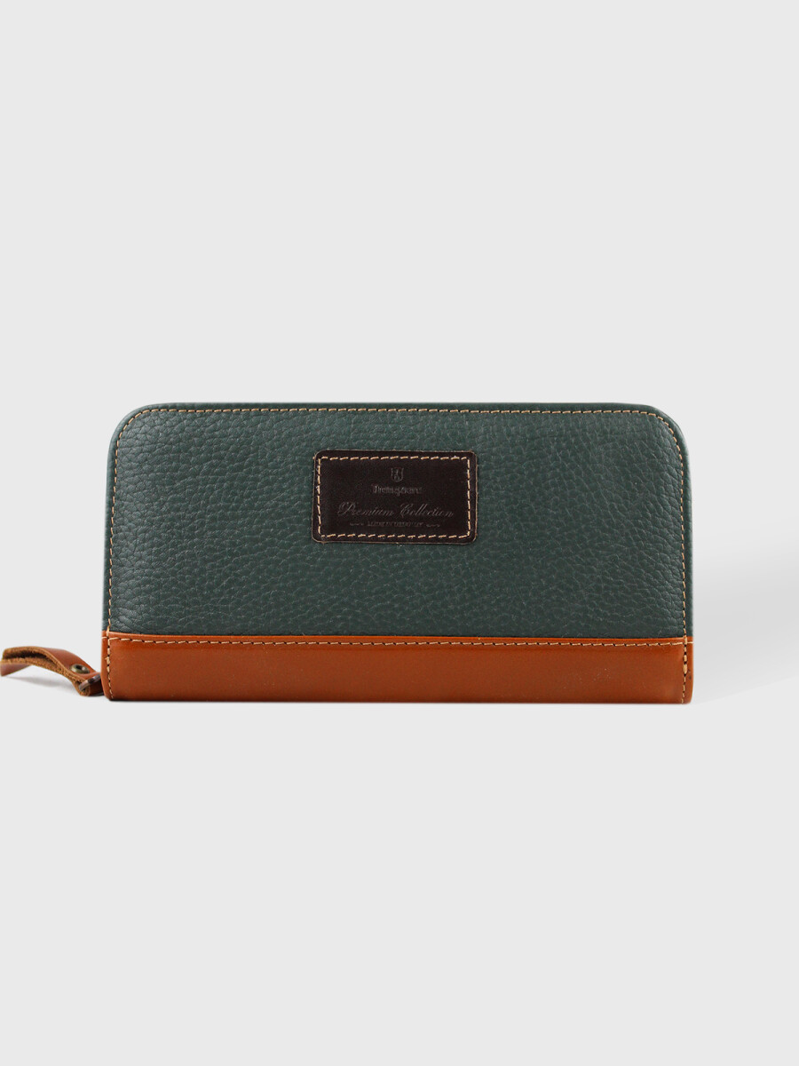 Billetera Cala - Verde con Camel 