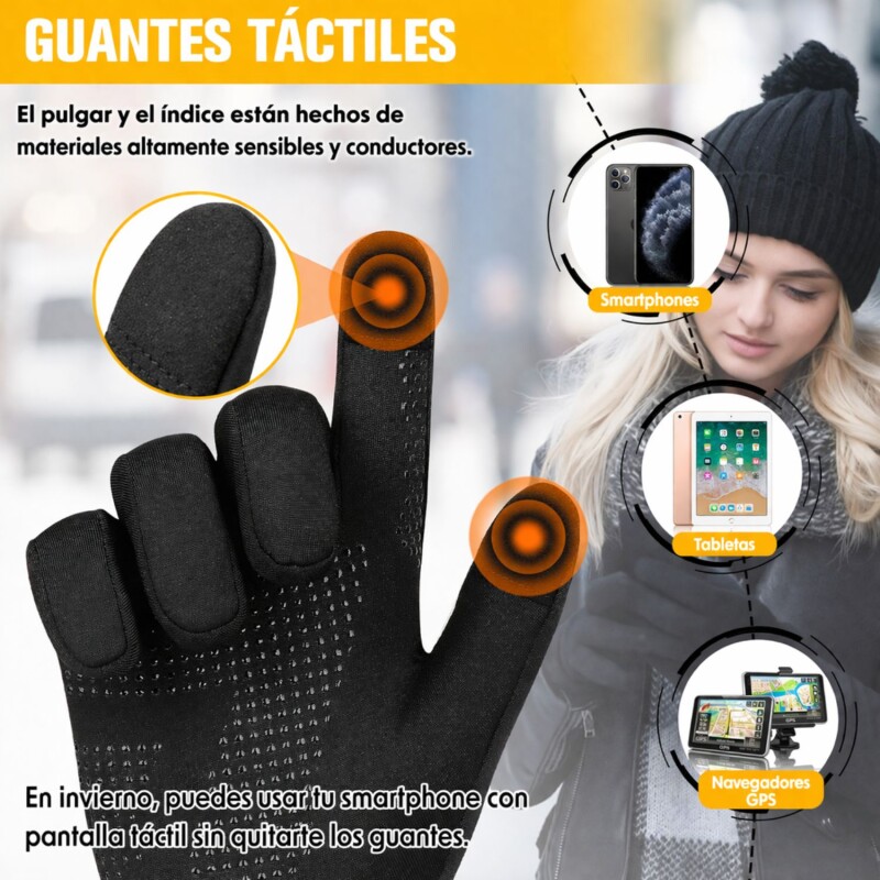Guantes Termicos Tactiles Impermeable Antideslizante Abrigo Talle M