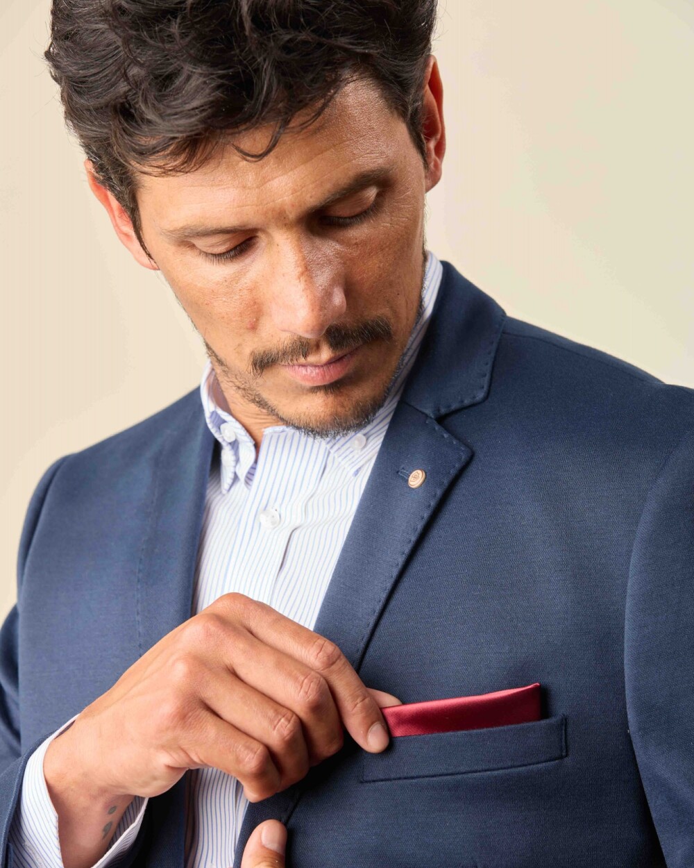 Pañuelo Bolsillo Rojo Oscuro Satinado