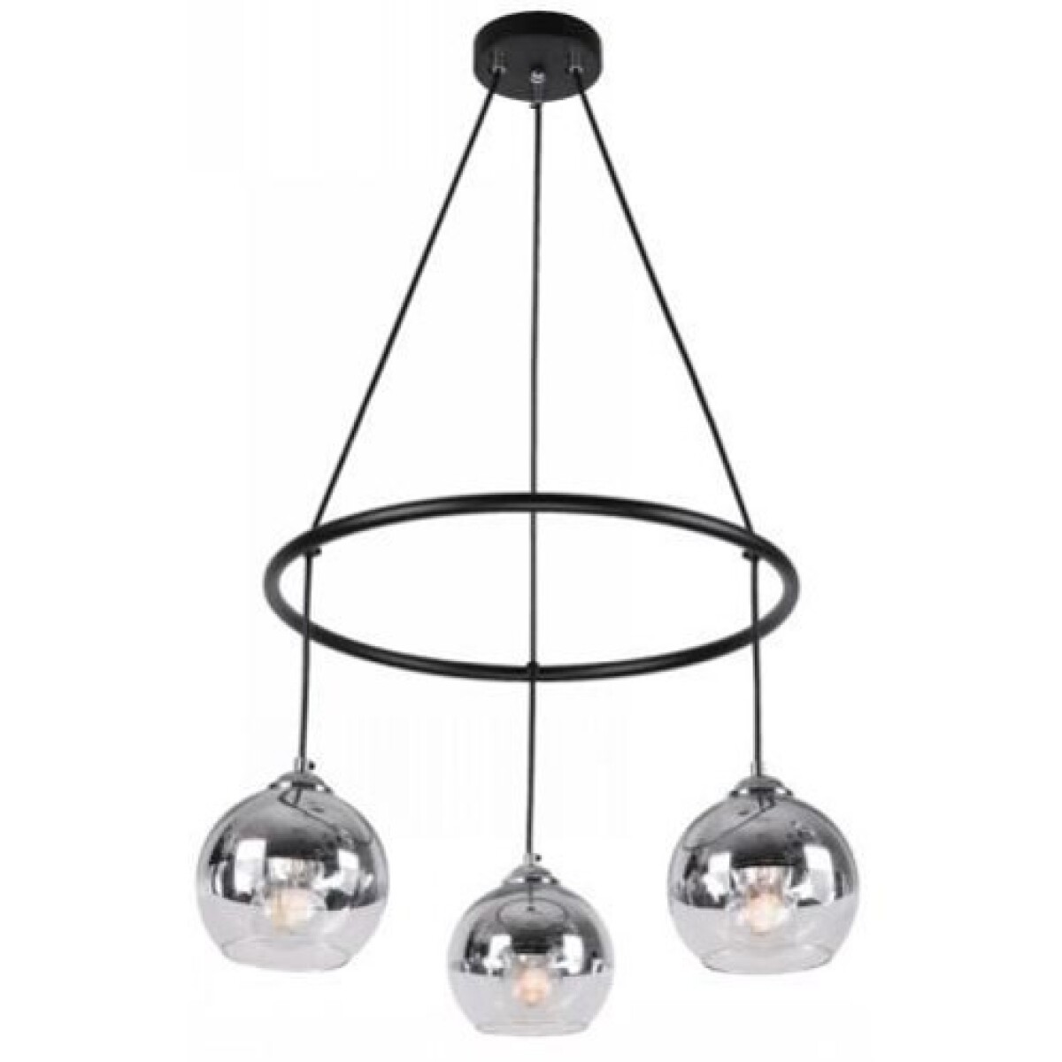 COLGANTE 3L E27 CIRCULAR CROMO Y VIDRIO 