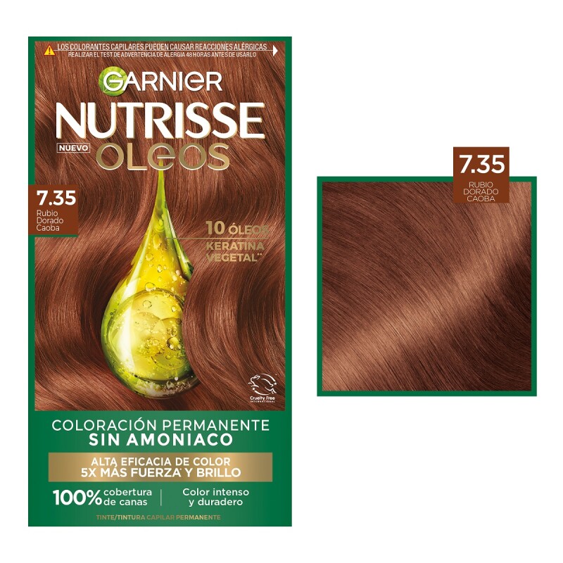 Tinta Garnier Nutrisse Oleos N°7.35 Rubio Dorado Tinta Garnier Nutrisse Oleos N°7.35 Rubio Dorado