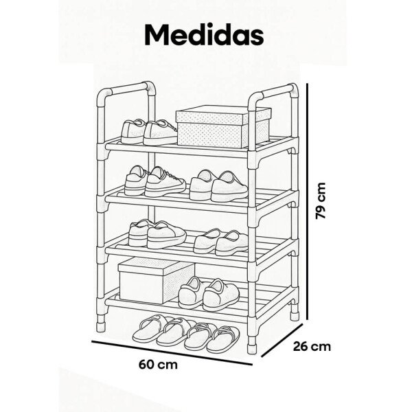 Zapatera Organizador de Zapatos IMBACK IBK-PER010 | 4 Niveles, Compacta, Multiuso y Resistente Zapatera Organizador de Zapatos IMBACK IBK-PER010 | 4 Niveles, Compacta, Multiuso y Resistente