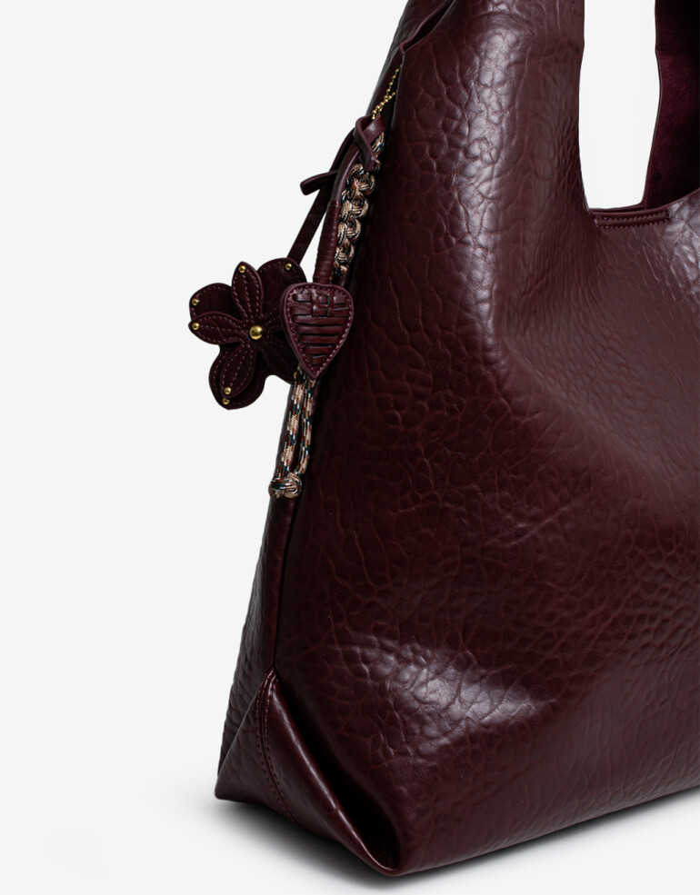 Saca Cartera Saca Efecto Croco - Rojo Burdeaux