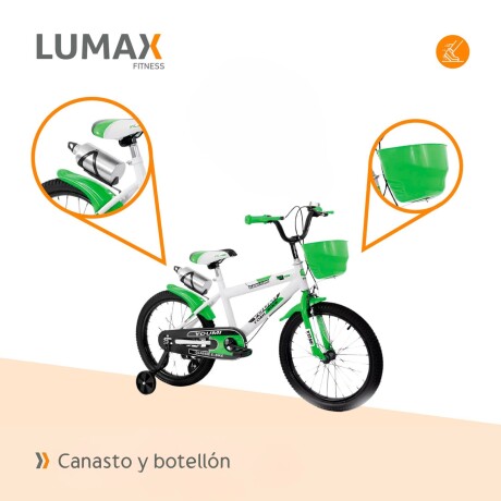 Bicicleta Urbana Infantil Rodada 16 Con Rueditas y canasto Verde