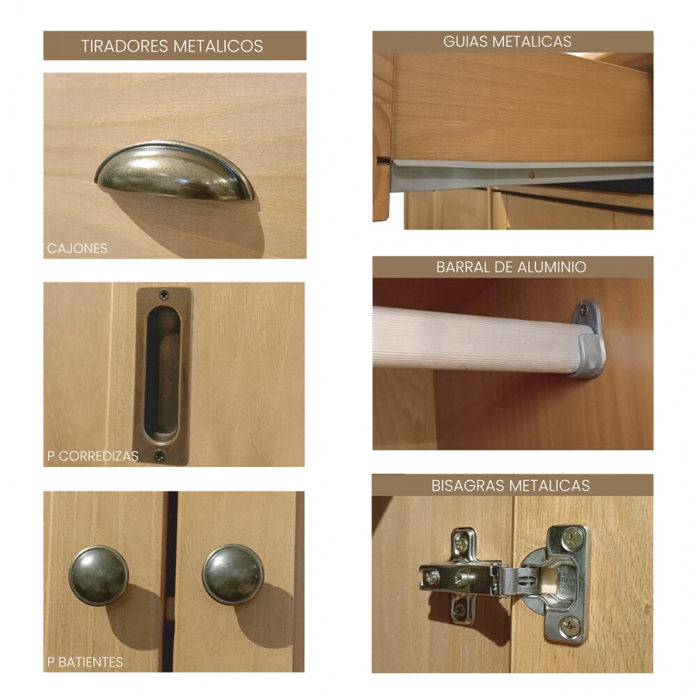 Cómoda 4 cajones - Madera maciza - Linea Colonial Marrón