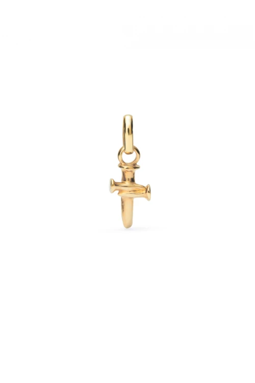 CHARM DE ALEACIÓN DE METALES BAÑADOS EN ORO 18K CON FORMA DE CRUZ Charm