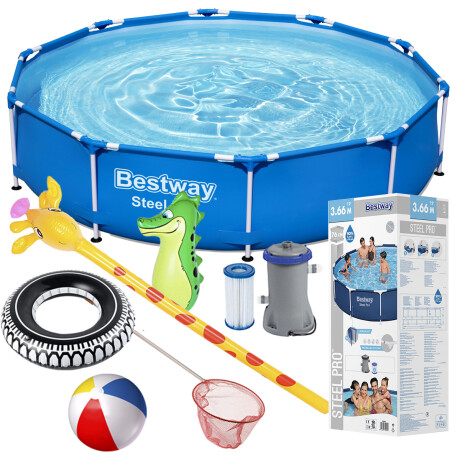 Piscina Bestway Estructural 6473 L + Bomba + Regalos! Azul