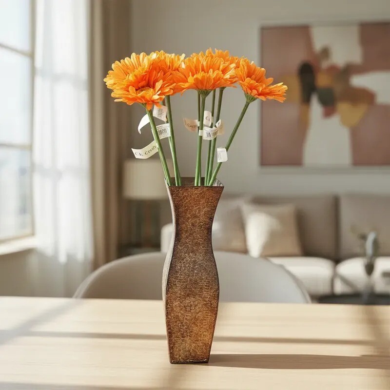 Flor Artificial Gerbera naranja Tallo Largo Flor Artificial Gerbera naranja Tallo Largo