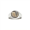 Anillo Profesión Magisterio - Plata y Oro-Sin Piedra-AP5057 sinpiedra