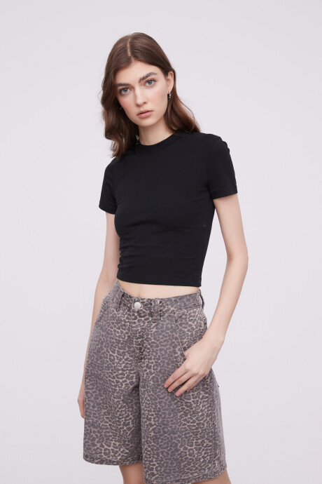 Remera Flored Negro
