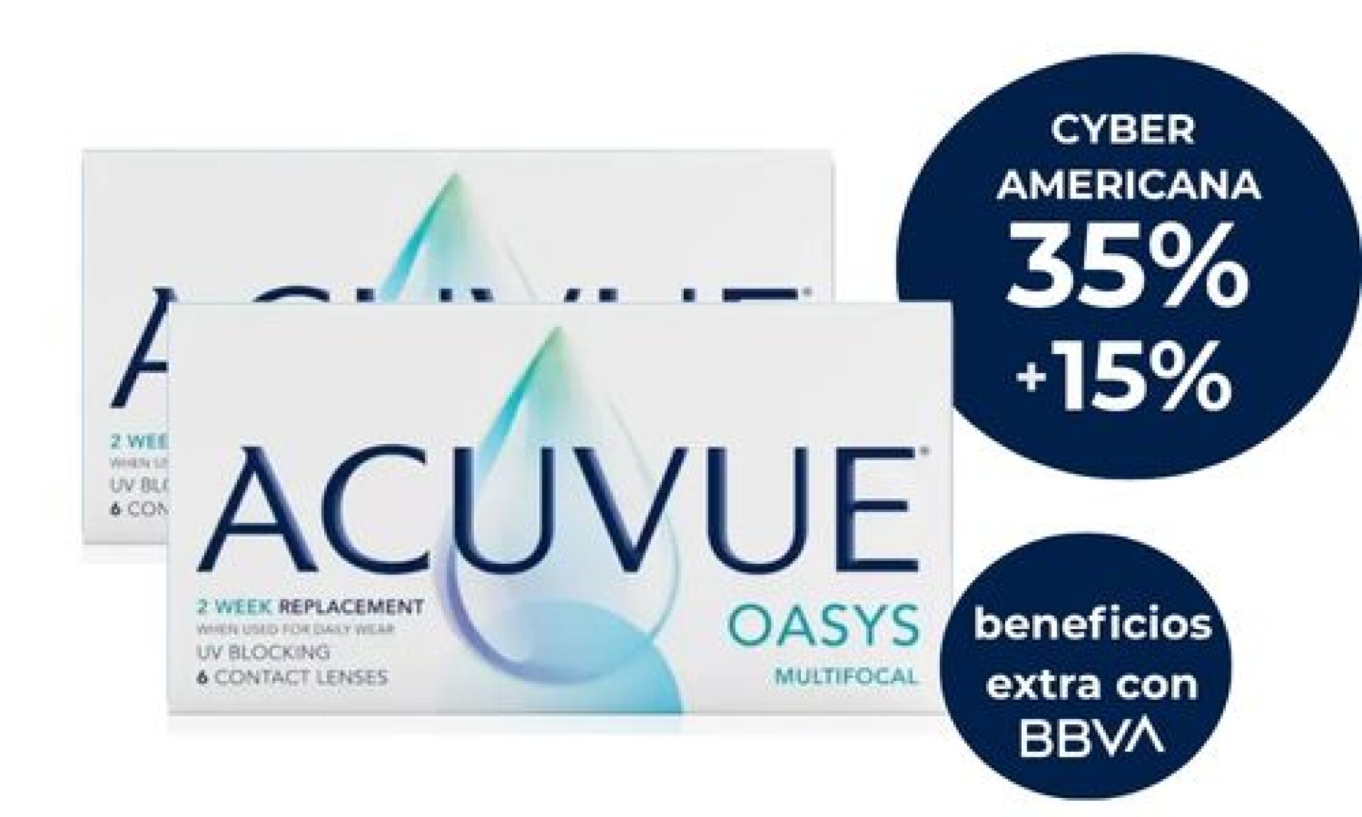 Promo Exclusiva CyberAmericana Oasys Multifocal 2 Cajas 35%OFF + 15% OFF + liquido Arlyt de regalo! 