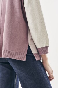 Cardigan Color Block Rosa