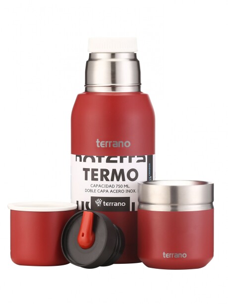 Set Acero 750ml / Mate Folkie Rojo