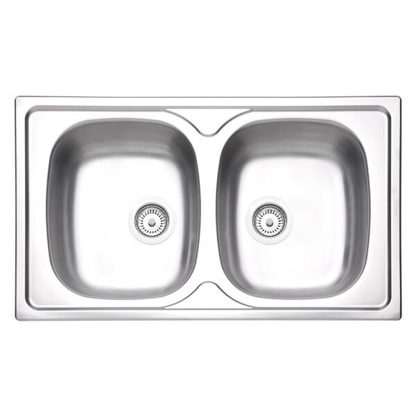 PILETA DOBLE ACERO INOXIDABLE 304 TERMINACIÓN MATE 86X50 CM TRAMONTINA Pileta Doble Acero Inoxidable 304 Terminación Mate 86x50 Cm Tramontina