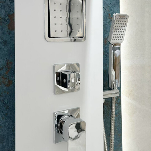 Panel De Hidromasaje Blanco Con 4 Jets, Roseta Y Telefono - Requiere Min. 3.0Kg/Cm² De Presión De Agua. 000