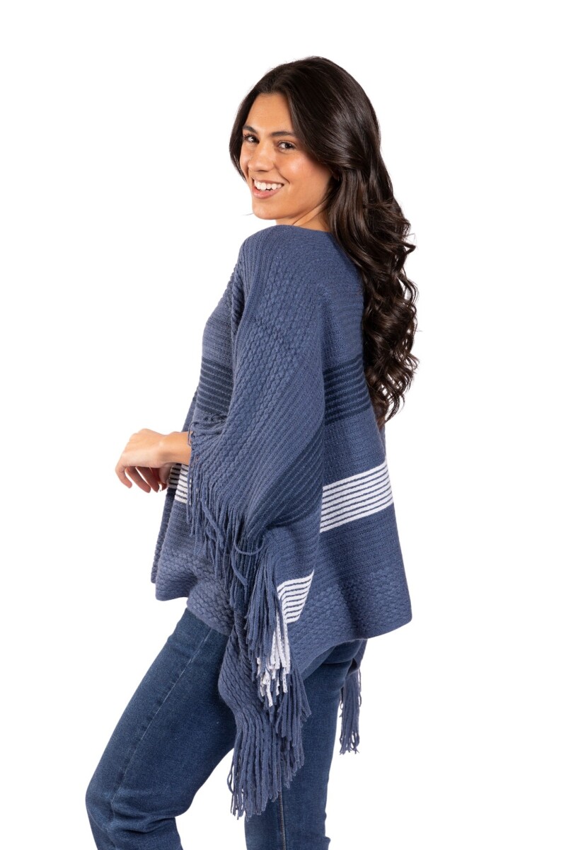 CHERRY PONCHO - NAVY 