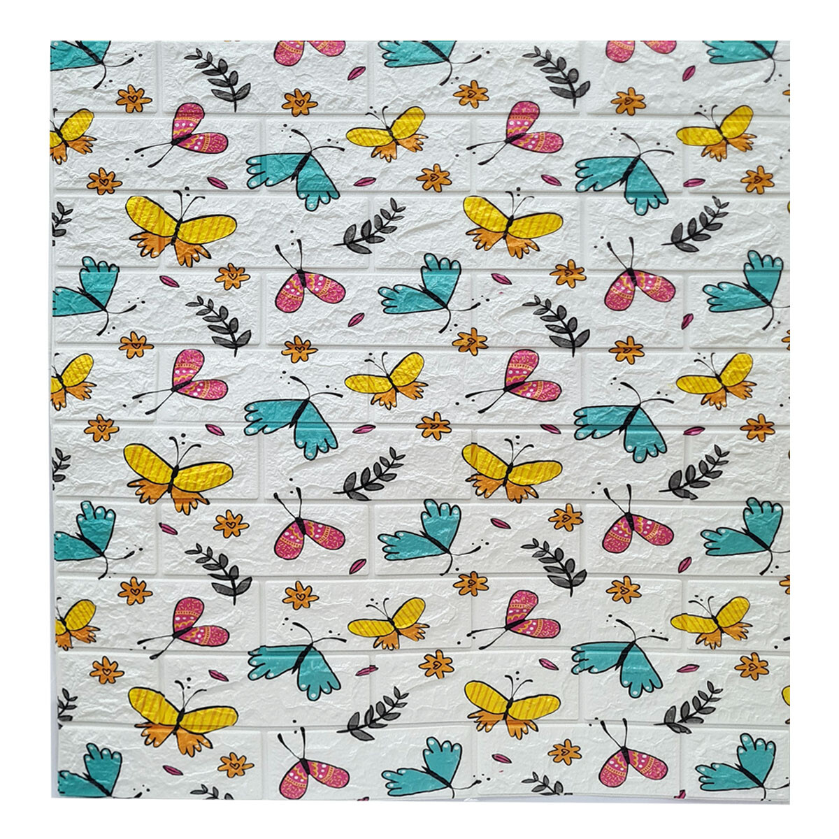 Revestimiento 3d Pared Y Piso 70x70cm Pvc 8mm Tatami - Mariposas 