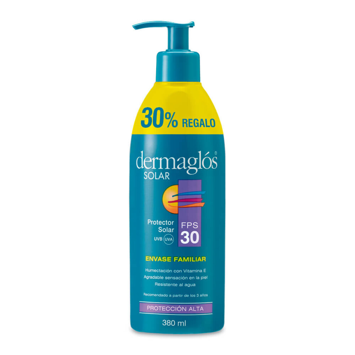 Protector Solar Dermaglós FPS30 380 ml - Dermag Solar F30 380 Ml 30% ¿ Protector Solar Medio 