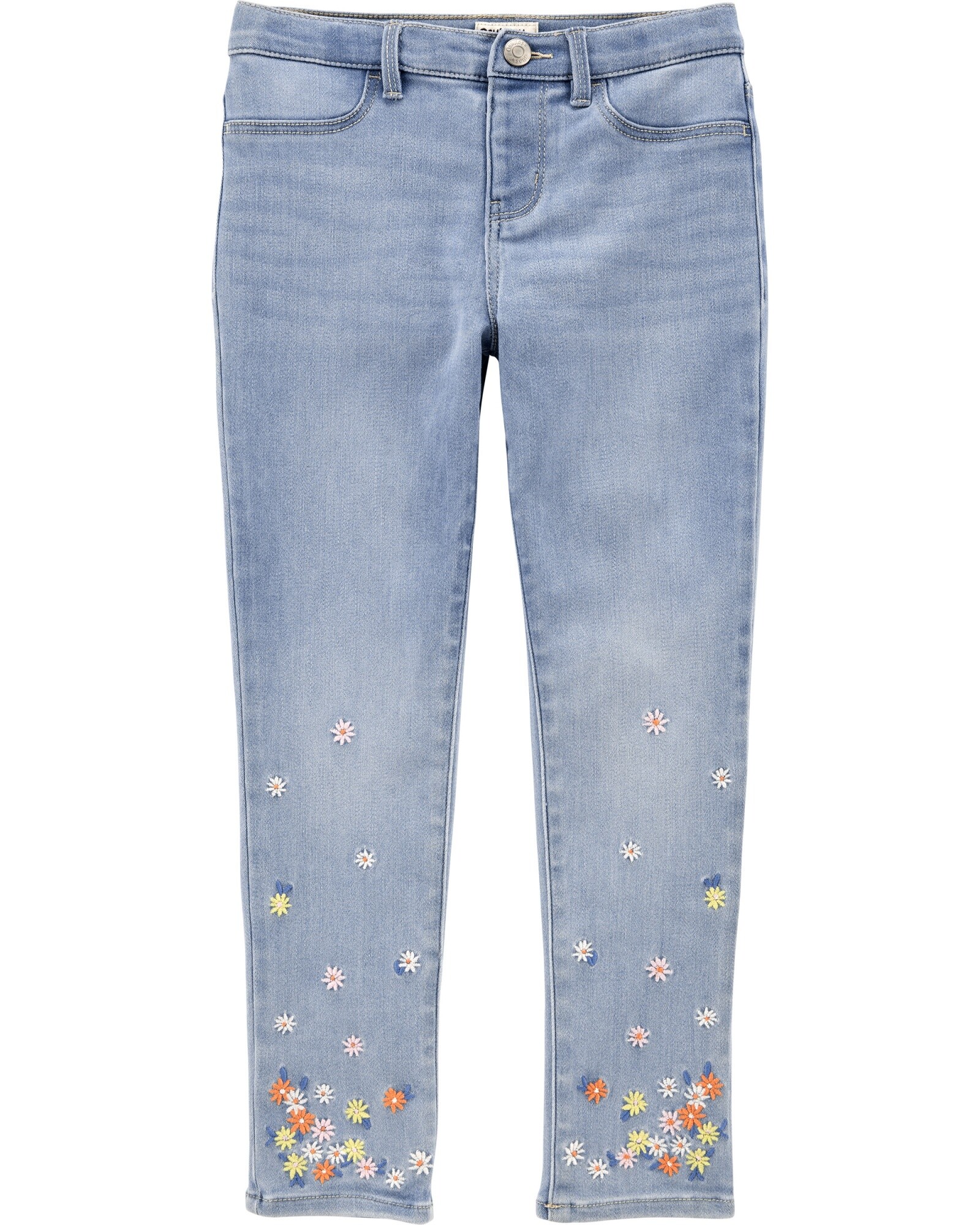 Pantalón de jean con flores bordadas — Carter´s Uruguay