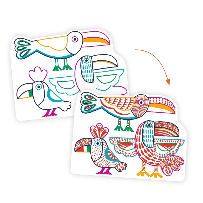 Láminas para colorear con lápiz mágico Tucan