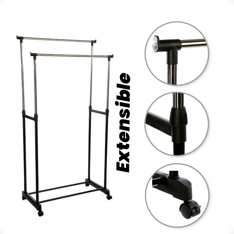Perchero Doble Extensible Con Ruedas Perchero Doble Extensible Con Ruedas