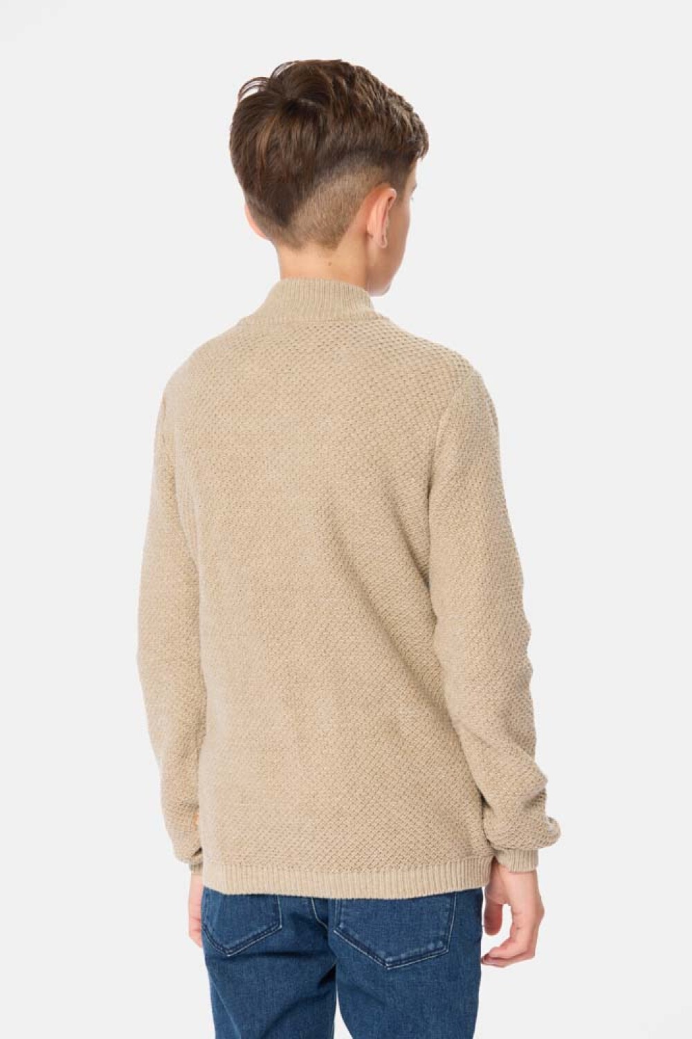 BUZO TEJIDO MEDIO CIERRE Beige