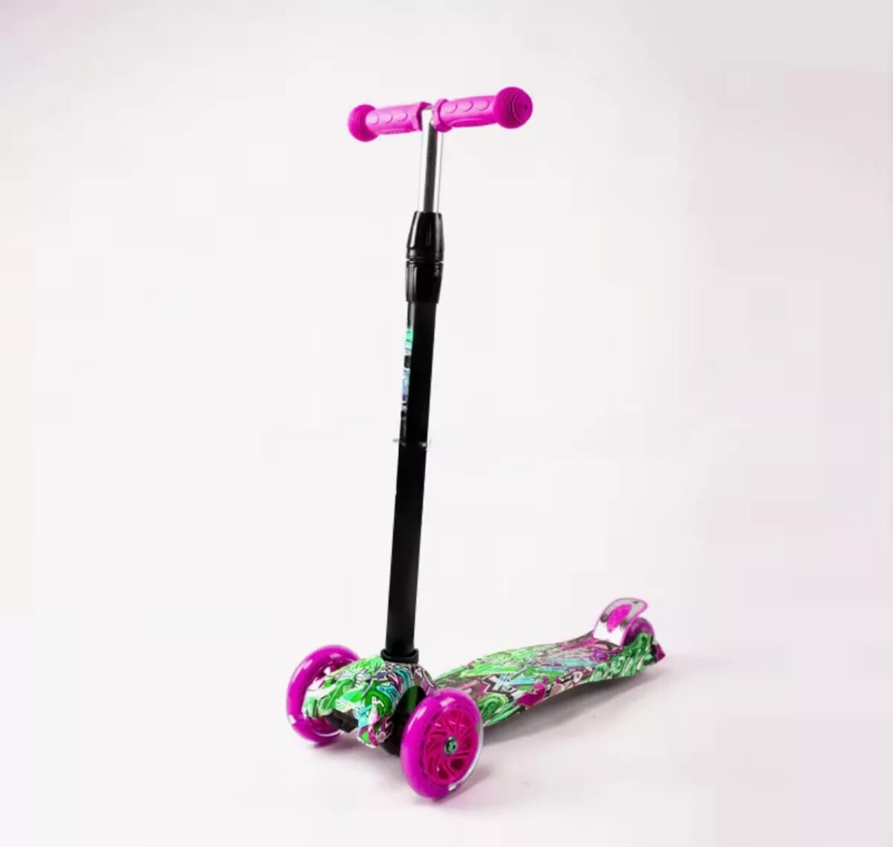 Monopatín Piccoly 3 Ruedas Para Niños Ajustable Con Luces - Rosa 