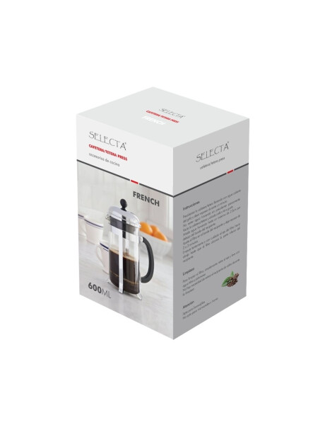 CAFETERA/TETERA FRENCH 600ML ACERO INOXIDABLE CAFETERA/TETERA FRENCH 600ML ACERO INOXIDABLE