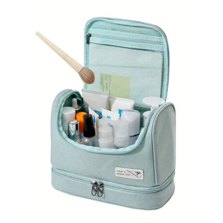 Neceser Organizador Portable de Viaje p/Maquillaje Cosmética Verde