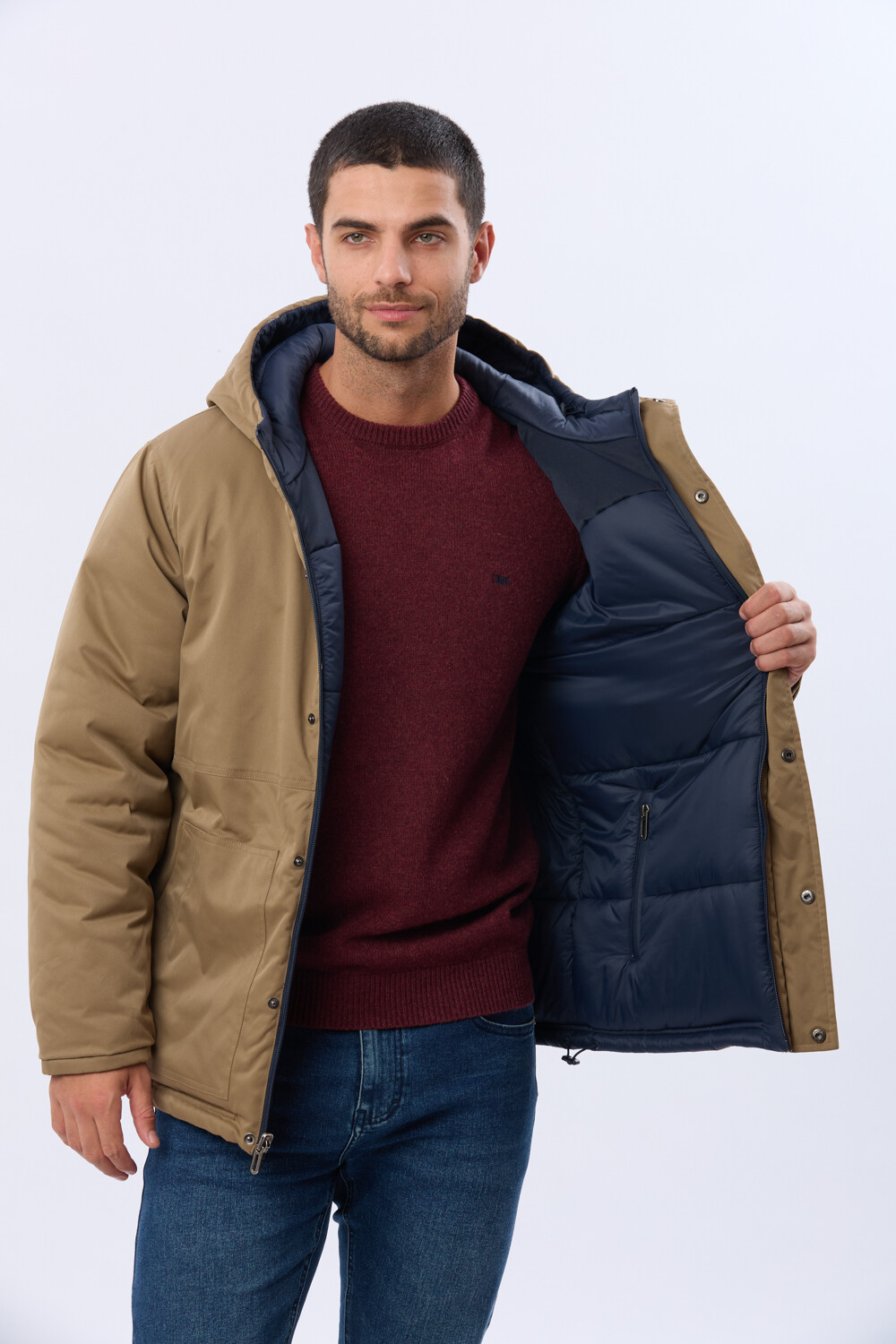 CAMPERA REVERSIBLE CAPITONEADA Azul