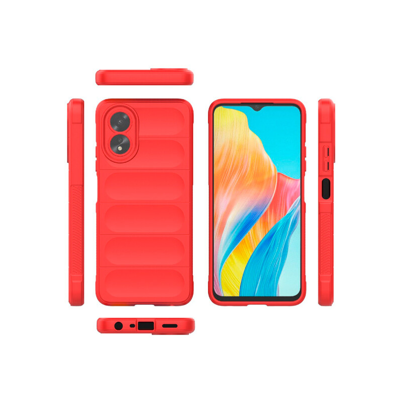 Protector para Oppo A38 engomado con textura color rojo Protector Para Oppo A38 Engomado Con Textura Color Rojo
