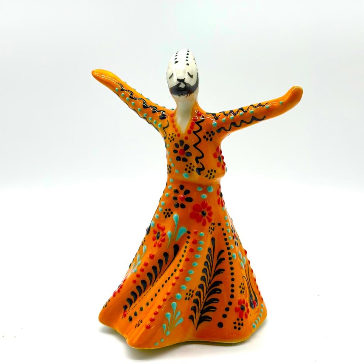 Derviche danzante cerámica pintado - Naranja 