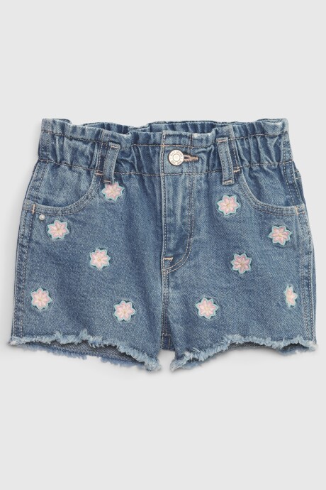Short De Jean Mom Con Flores Toddler Niña Pink Flower